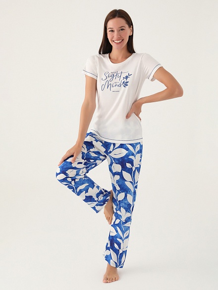 Пижама со штанами и футболкой - G022SZ0HFP028833_IY24 Костюм дом. жен. Бельевое изделие (VR071, S)