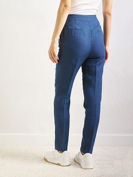 Брюки классические льняные зауженные - 