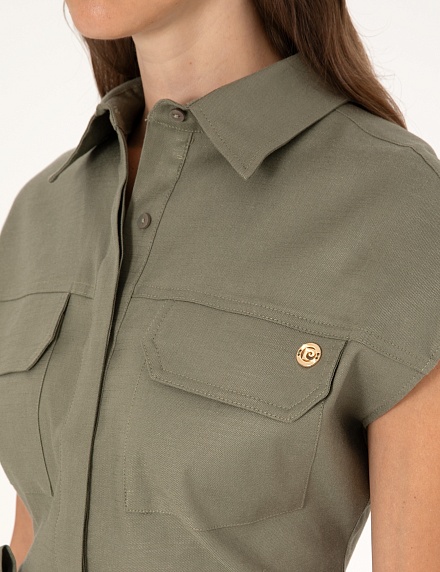 Комбинезон с добавлением льна - G022SZ0320PAYNE Платье жен. (VR027, 40)