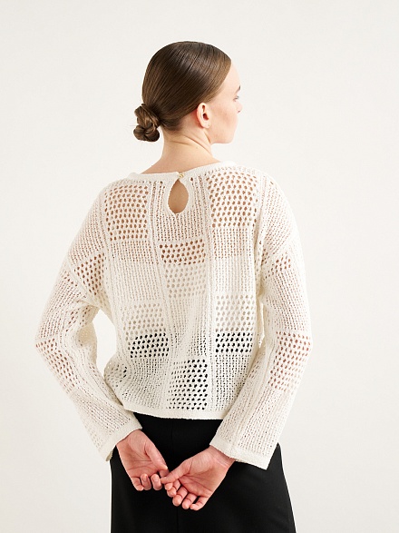 Джемпер с хлопком в стиле кроше - G022SZ0TK0LEBRE-K Кофта жен. (VR019, 2XS)