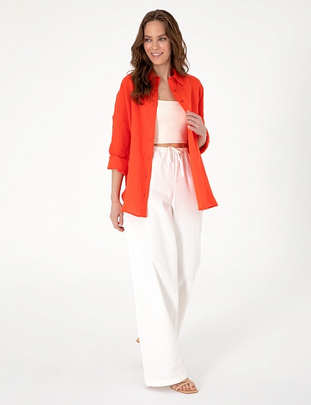 Рубашка льняная оверсайз - G022SZ0040KETO_G Сорочка жен. (VR030, 34)