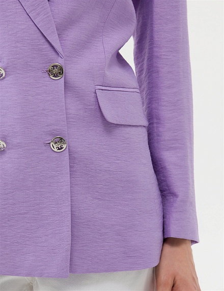 Пиджак двубортный из жатой ткани - G022SZ0020KRAF-C Пиджак жен. (VR149, 38)