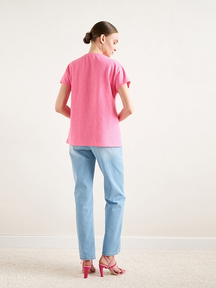 Футболка с V-образным вырезом - G022SZ0110GEBI Футболка жен. (VR041, 2XS)