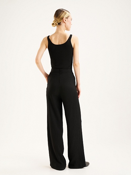 Брюки на кулиске из жатой ткани прямые - G022SZ0780RISTA_P Брюки жен. (VR046, 36)