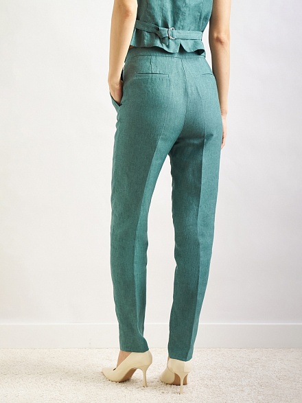 Брюки классические льняные зауженные - G022SZ0030P-MALONE-R Брюки жен. (VR054, 34)