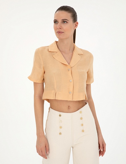 Рубашка с добавлением льна укороченная - G022SZ0040ALVIN Сорочка жен. (VR011, 40)