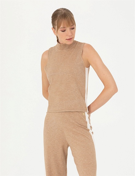 Топ трикотажный с воротником-стойка - G022SZ0TK0ANTORYUM-S Кофта жен. (VR011, M)