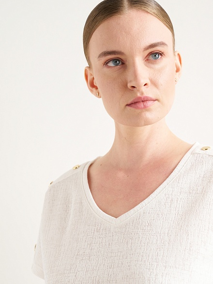 Футболка с V-образным вырезом - G022SZ0110GEBI Футболка жен. (VR019, S)