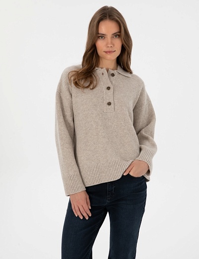 Свитер шерстяной с отложным воротником - G022SZ0TK0LUNI Кофта жен. (VR011, XS)