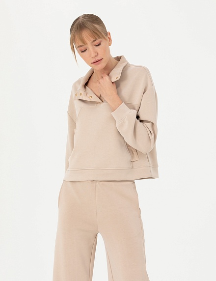 Толстовка с воротником на кнопках - G022SZ0820PASE-SW Толстовка жен. (VR085, XL)