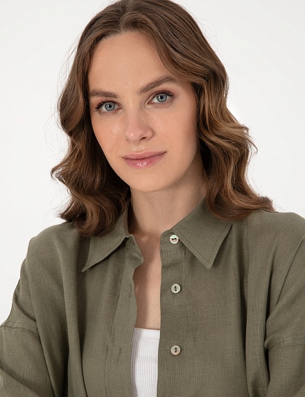 Рубашка льняная оверсайз - G022SZ0040KETO_G Сорочка жен. (VR027, 34)