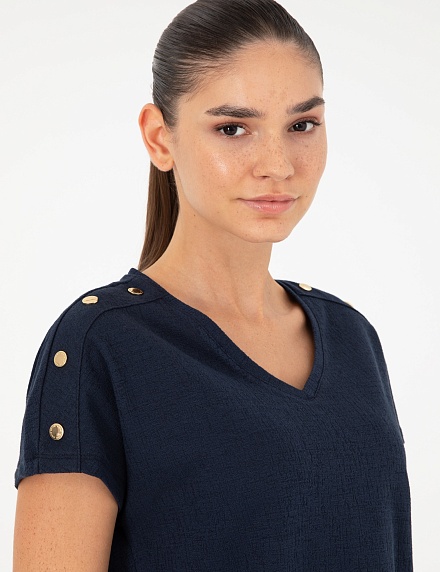 Футболка с V-образным вырезом - G022SZ0110GEBI Футболка жен. (VR033, S)