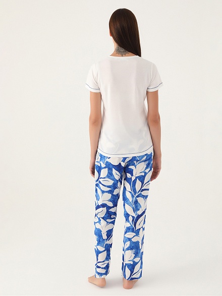 Пижама со штанами и футболкой - G022SZ0HFP028833_IY24 Костюм дом. жен. Бельевое изделие (VR071, S)
