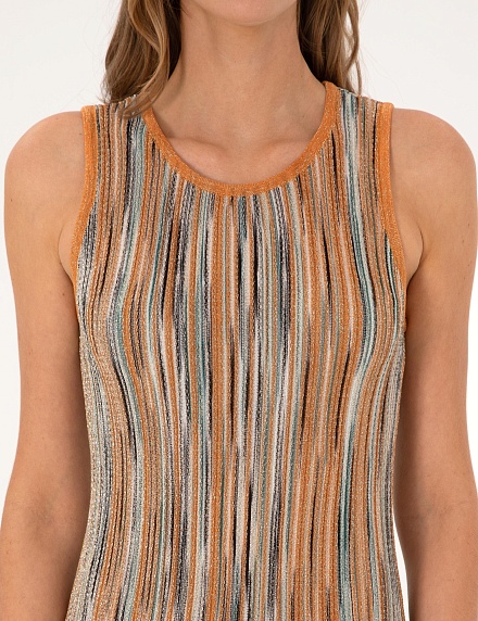 Платье миди из вискозы с люрексом - G022SZ0TE0OYKY Платье жен. (VR051, S)