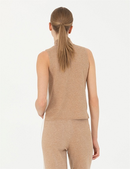 Топ трикотажный с воротником-стойка - G022SZ0TK0ANTORYUM-S Кофта жен. (VR011, M)