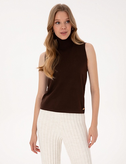 Топ трикотажный с воротником-стойка - G022SZ0TK0DERRA_B Кофта жен. (VR029, L)