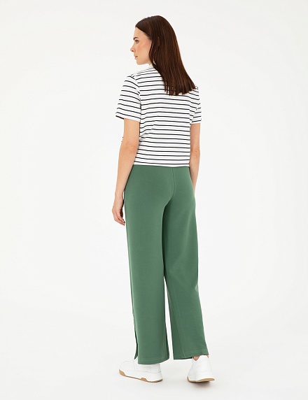 Брюки спортивные с разрезами на кнопках прямые - 