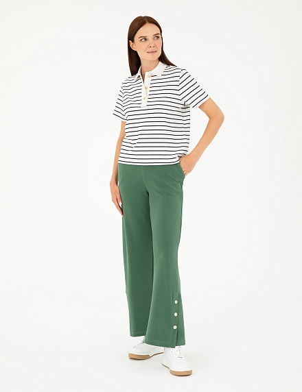 Брюки спортивные с разрезами на кнопках прямые - 