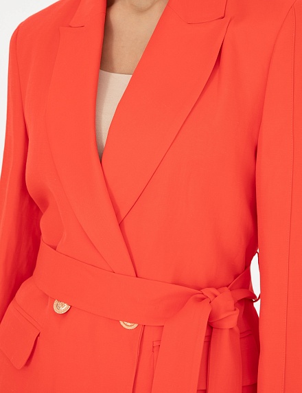 Пиджак двубортный с добавлением льна - G022SZ0020CLAY_C Пиджак жен. (VR239, 34)