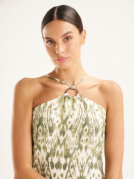 Платье макси льняное с принтом - G022SZ0320LUCIT_EL Платье жен. (VR027, 34)