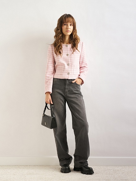 Пиджак твидовый укороченный - G022SZ0020C-CROSSE-R Пиджак жен. (VR041, 34)