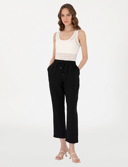 Брюки льняные на кулиске укороченные - G022SZ0780KETO_P Брюки жен. (VR046, 36)