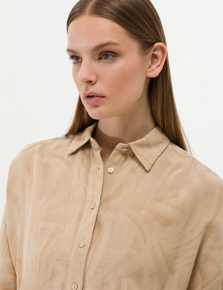 Рубашка с добавлением льна свободная - G022SZ0040HEMDEM Сорочка жен. (VR011, 40)