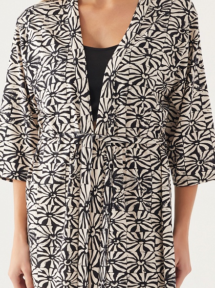 Пижама 3 в 1 со штанами, халатом и топом - G022SZ0HFP028790_IY24 Костюм дом. жен. Бельевое изделие (VR046, S)