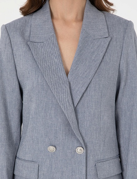 Пиджак двубортный с добавлением льна - G022SZ0020C-CHIPLEY-R Пиджак жен. (VR028, 34)