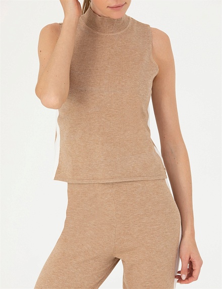 Топ трикотажный с воротником-стойка - G022SZ0TK0ANTORYUM-S Кофта жен. (VR011, M)