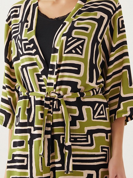 Пижама 3 в 1 с шортами, халатом и топом - G022SZ0HFP028819_IY24 Костюм дом. жен. Бельевое изделие (VR054, S)