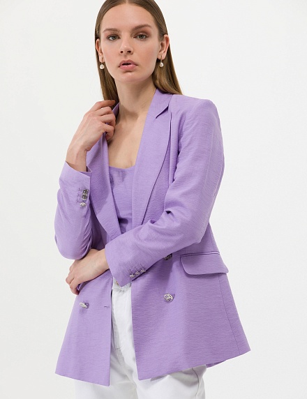 Пиджак двубортный из жатой ткани - G022SZ0020KRAF-C Пиджак жен. (VR149, 38)