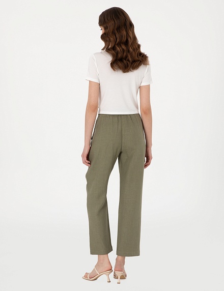 Брюки льняные на кулиске укороченные - G022SZ0780KETO_P Брюки жен. (VR027, 36)