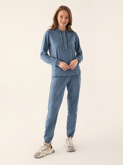 Домашний костюм со штанами и кофтой с капюшоном - G022SZ0HFTKMPC8747_S Костюм дом. жен. Бельевое изделие (VR028, M)