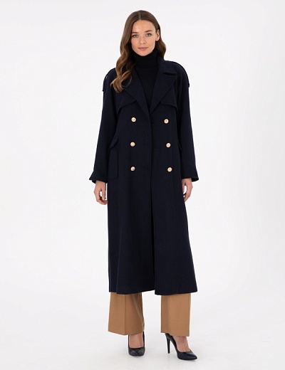 Пальто двубортное с добавлением шерсти - G022SZ0KS0METAS Куртка жен. (VR033, 40)