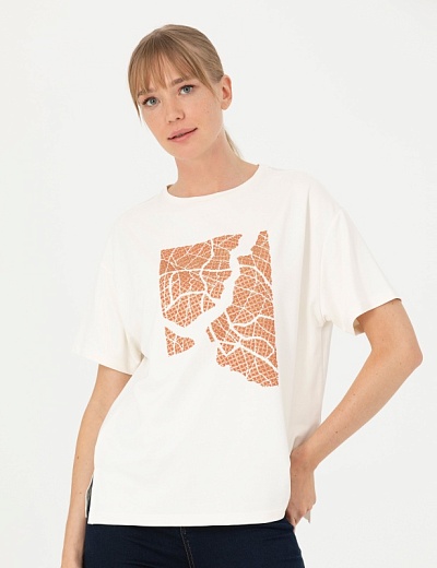 Футболка с принтом - G022SZ0110REUNION_T Футболка жен. (VR071, 2XS)