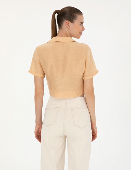 Рубашка с добавлением льна укороченная - G022SZ0040ALVIN Сорочка жен. (VR011, 34)