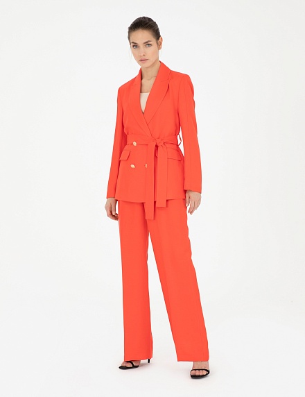 Пиджак двубортный с добавлением льна - G022SZ0020CLAY_C Пиджак жен. (VR239, 34)