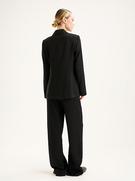 Пиджак однобортный из жатой ткани - 