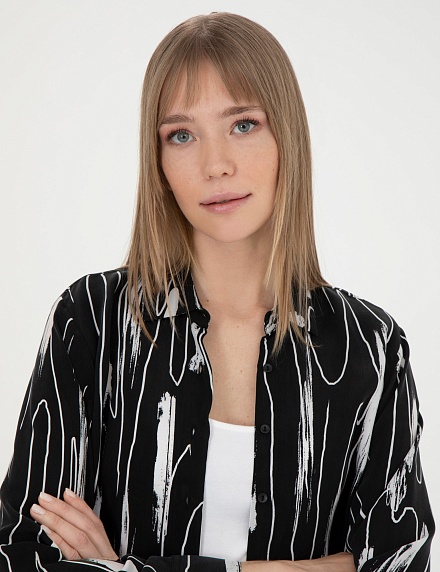 Рубашка с абстрактным принтом - G022SZ0040BETI_G Сорочка жен. (VR046, 34)