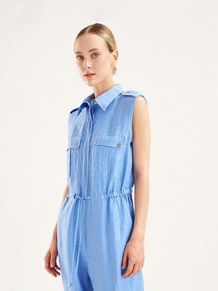 Комбинезон без рукавов с добавлением льна - G022SZ0320CREW Платье жен. (VR249, 42)