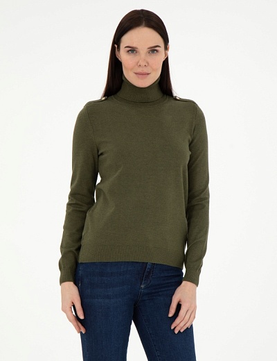 Водолазка с декоративными петлями на плечах - G022SZ0TK0FORGE Кофта жен. (VR238, S)