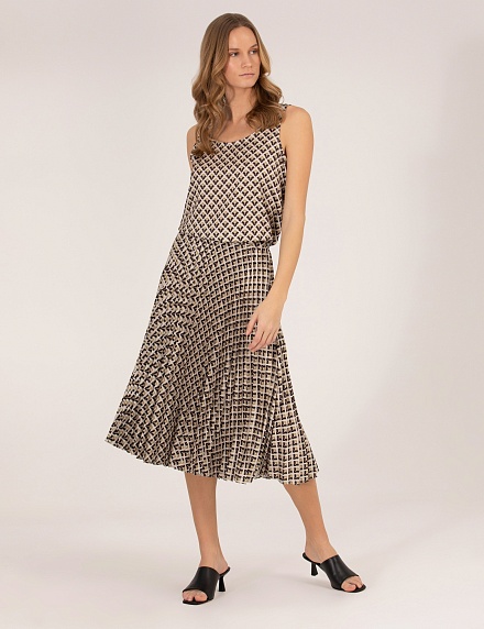 Юбка-плиссе миди с геометрическим узором - 