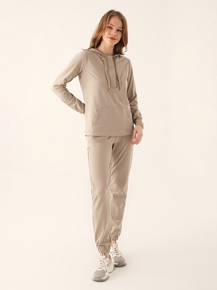 Домашний костюм со штанами и кофтой с капюшоном - G022SZ0HFTKMPC8747_S Костюм дом. жен. Бельевое изделие (VR085, S)
