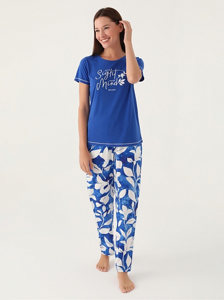 Пижама со штанами и футболкой - G022SZ0HFP028833_IY24 Костюм дом. жен. Бельевое изделие (VR045, S)