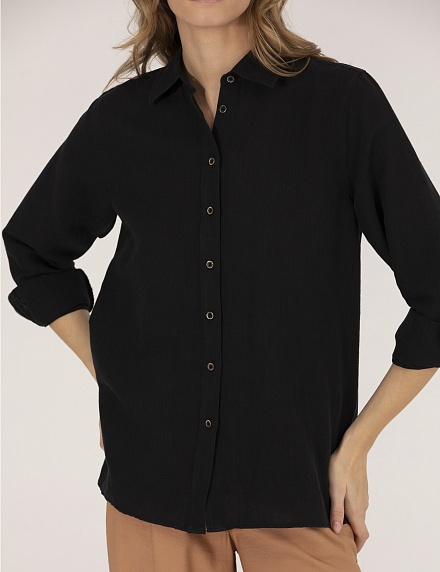 Рубашка из смеси льна и хлопка оверсайз - G022SZ0040KETO Сорочка жен. (VR046, 36)