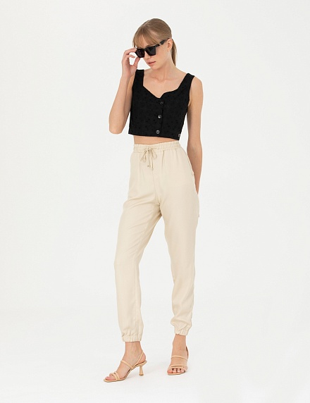 Джоггеры ил лиоцелла на кулиске зауженные - G022SZ0030NOCTU-P Брюки жен. (VR071, 42)