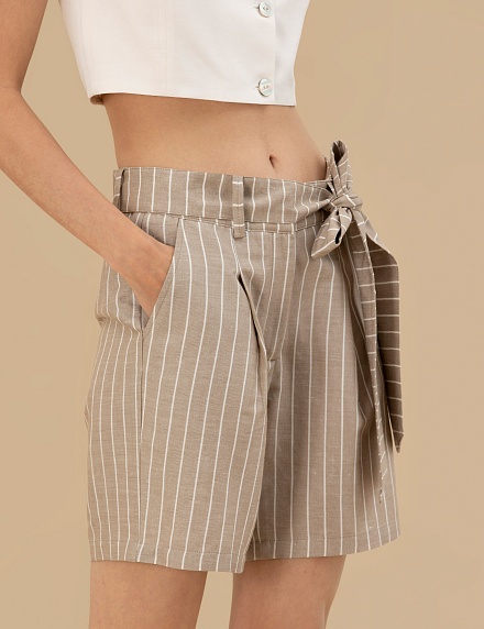 Шорты-бермуды с добавлением льна - 