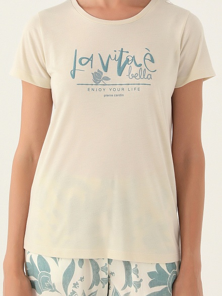 Пижама со штанами и футболкой - G022SZ0HFP028825_IY24 Костюм дом. жен. Бельевое изделие (VR019, S)