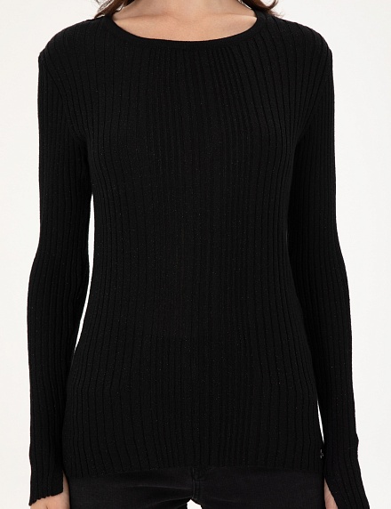 Джемпер в рубчик с люрексом - G022SZ0TK0PIA Кофта жен. (VR046, XS)
